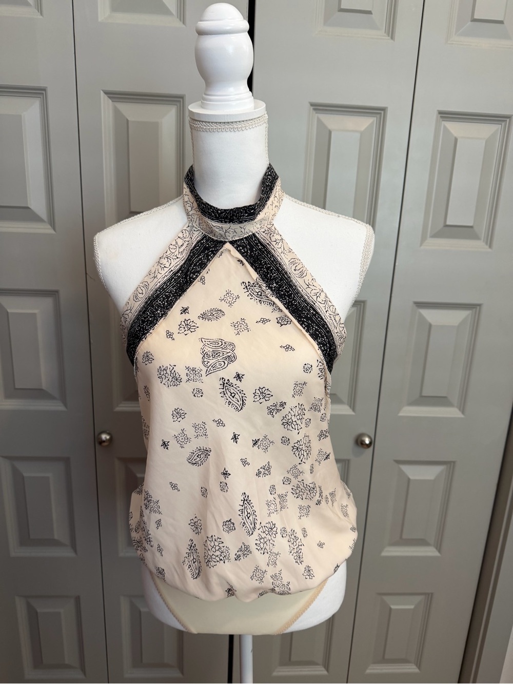 Free people intimately Halter Bandana-Print Sleeveless top /bodysuit